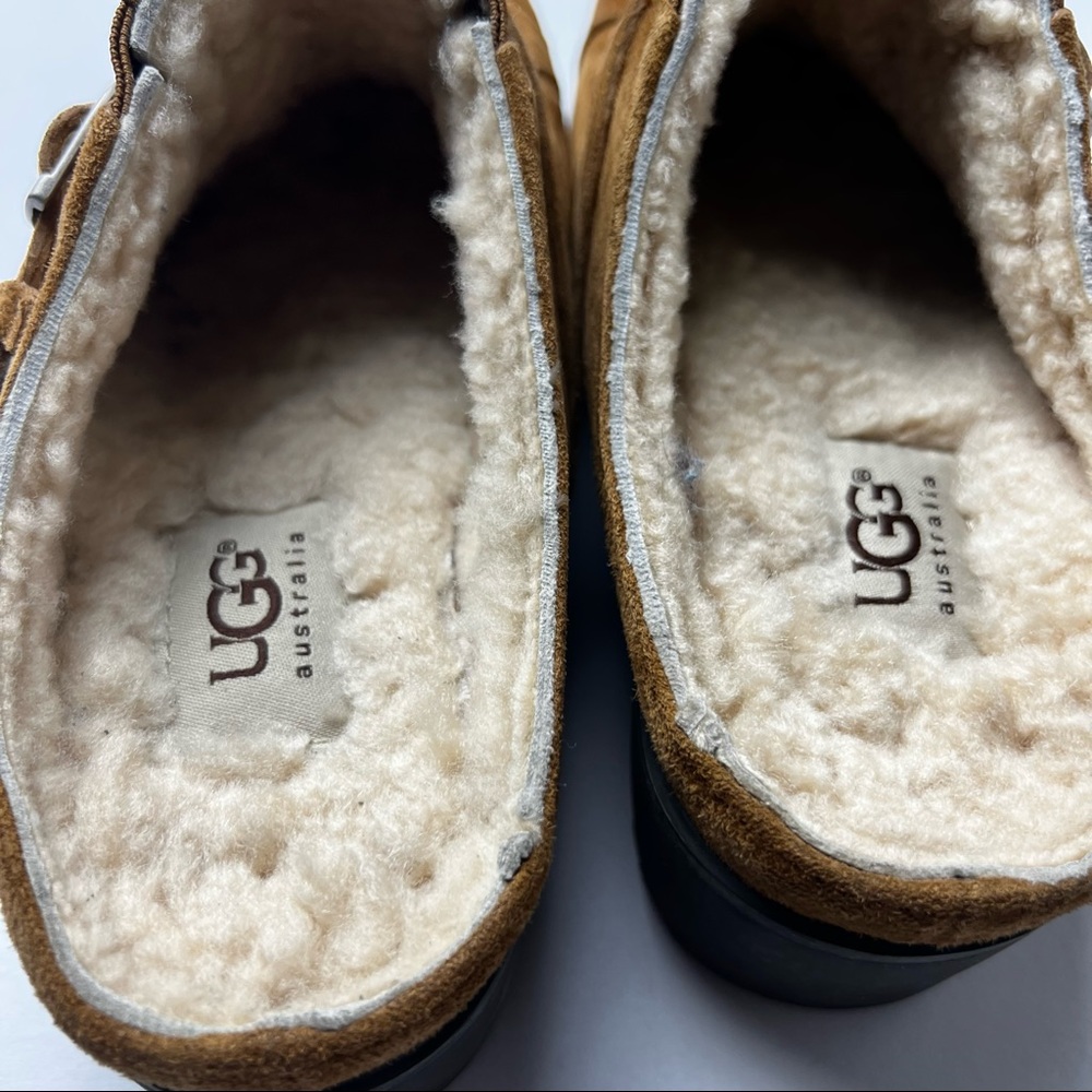 *SOLD*Ugg Australia Lila Chestnut Suede Shearling Mules/Clogs - Picture 6 of 9